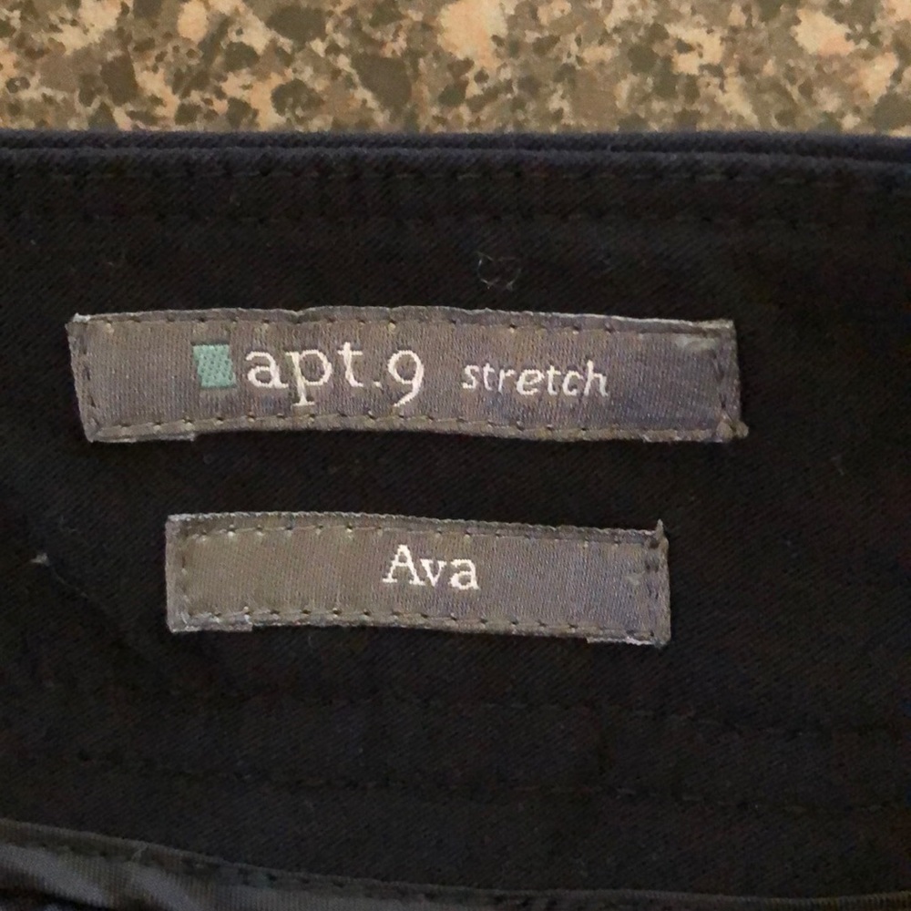 Apt 9 Ava black trouser w cuffs. Belt included - Picture 3 of 5